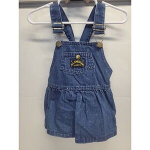 Vintage Health-tex Girls Denim Overall Jumper Dress All American 24 Months USA